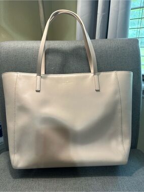 kate spade Pale Pink Leather Tote with Gold Logo